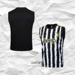 Camiseta de Entrenamiento Juventus 2023-2024 Sin Mangas Negro y Blanco