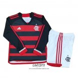 Primera Camiseta Flamengo 2024 Nino Manga Larga
