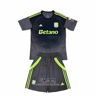 Camiseta Aston Villa Portero 2025-2026 Nino Negro