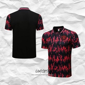 Camiseta Polo del Manchester United 2022-2023 Negro y Rojo