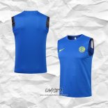 Camiseta de Entrenamiento Inter Milan 2021-2022 Sin Mangas Azul