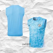 Camiseta de Entrenamiento Manchester City 2025-2026 Sin Mangas Azul