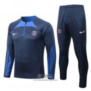 Chandal de Sudadera del Paris Saint-Germain 2022-2023 Nino Azul