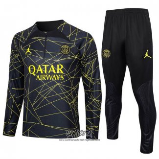 Chandal de Sudadera del Paris Saint-Germain Jordan 2023-2024 Nino Negro