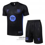 Chandal del Barcelona 2025-2026 Manga Corta Negro - Pantalon Corto