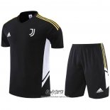 Chandal del Juventus 2022-2023 Manga Corta Negro - Pantalon Corto