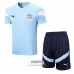 Chandal del Manchester City 2022-2023 Manga Corta Azul - Pantalon Corto