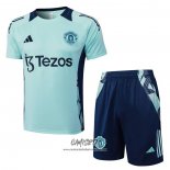 Chandal del Manchester United 2024-2025 Manga Corta Verde - Pantalon Corto