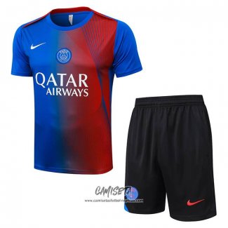 Chandal del Paris Saint-Germain 2025-2026 Manga Corta Azul Rojo - Pantalon Corto
