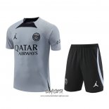 Chandal del Paris Saint-Germain Jordan 2022-2023 Manga Corta Gris - Pantalon Corto