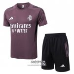 Chandal del Real Madrid 2025-2026 Manga Corta Purpura - Pantalon Corto