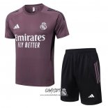 Chandal del Real Madrid 2025-2026 Manga Corta Purpura - Pantalon Corto