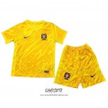 Camiseta Portugal Portero 2024 Nino Amarillo