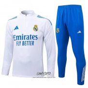 Chandal de Sudadera del Real Madrid 2025-2026 Azul Blanco