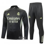 Chandal de Sudadera del Real Madrid 2025-2026 Nino Gris Verde