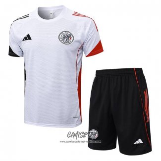 Chandal del Ajax 2025-2026 Manga Corta Blanco - Pantalon Corto