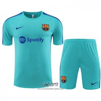 Chandal del Barcelona 2023-2024 Manga Corta Verde - Pantalon Corto