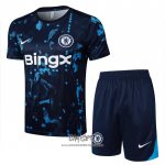Chandal del Chelsea 2024-2025 Manga Corta Azul - Pantalon Corto
