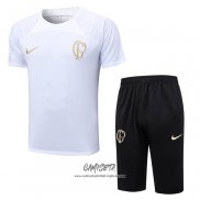 Chandal del Corinthians 2023-2024 Manga Corta Blanco - Pantalon Corto