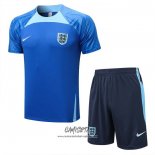 Chandal del Inglaterra 2022-2023 Manga Corta Azul - Pantalon Corto