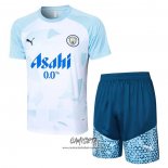 Chandal del Manchester City 2024-2025 Manga Corta Azul - Pantalon Corto