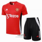 Chandal del Manchester United 2024-2025 Manga Corta Rojo - Pantalon Corto