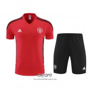 Chandal del Manchester United 2022-2023 Manga Corta Rojo - Pantalon Corto