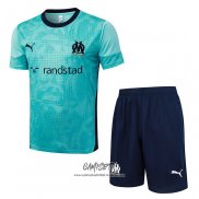 Chandal del Olympique Marsella 2025-2026 Manga Corta Verde - Pantalon Corto