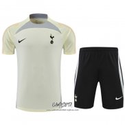 Chandal del Tottenham Hotspur 2022-2023 Manga Corta Beige - Pantalon Corto