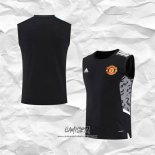 Camiseta de Entrenamiento Manchester United 2022-2023 Sin Mangas Negro