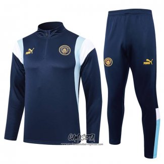 Chandal de Sudadera del Manchester City 2023-2024 Azul Oscuro