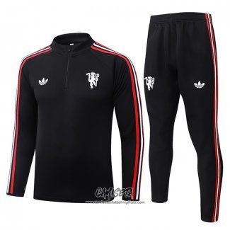 Chandal de Sudadera del Manchester United 2026-2027 Nino Negro
