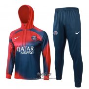 Chandal de Sudadera del Paris Saint-Germain 2023-2024 Nino Rojo y Azul