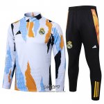 Chandal de Sudadera del Real Madrid 2024-2025 Nino Blanco y Amarillo