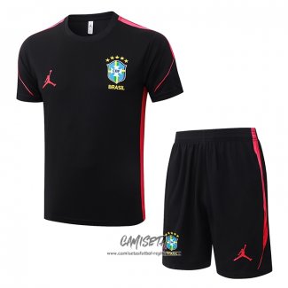Chandal del Brasil 2026-2027 Manga Corta Negro - Pantalon Corto