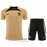 Chandal del Chelsea 2022-2023 Manga Corta Oro - Pantalon Corto