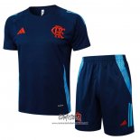 Chandal del Flamengo 2024-2025 Manga Corta Azul - Pantalon Corto