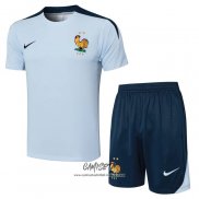 Chandal del Francia 2024-2025 Manga Corta Azul Claro - Pantalon Corto