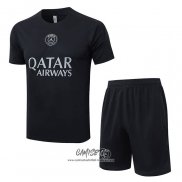 Chandal del Paris Saint-Germain Jordan 2025-2026 Manga Corta Negro - Pantalon Corto