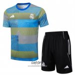 Chandal del Real Madrid 2025-2026 Manga Corta Azul Verde - Pantalon Corto