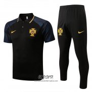 Conjunto Polo del Portugal 2022-2023 Negro