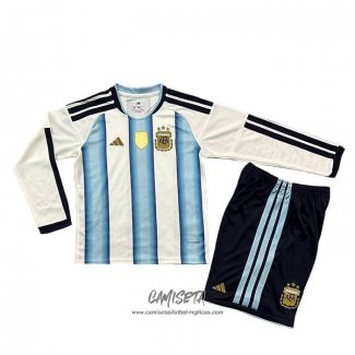 Primera Camiseta Argentina 2026 Nino Manga Larga