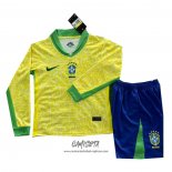Primera Camiseta Brasil 2024 Nino Manga Larga