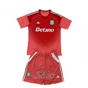 Camiseta Aston Villa Portero 2025-2026 Nino Rojo