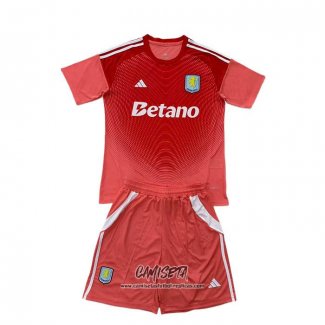 Camiseta Aston Villa Portero 2025-2026 Nino Rojo