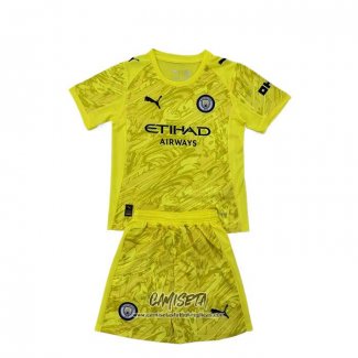 Camiseta Manchester City Portero 2025-2026 Nino Amarillo