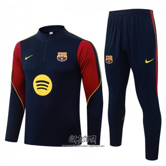 Chandal de Sudadera del Barcelona 2026-2027 Nino Azul Rojo