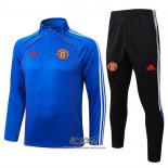 Chandal de Sudadera del Manchester United 2025-2026 Nino Azul