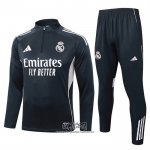 Chandal de Sudadera del Real Madrid 2025-2026 Nino Gris Oscuro
