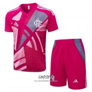 Chandal del Flamengo 2025-2026 Manga Corta Rosa - Pantalon Corto
